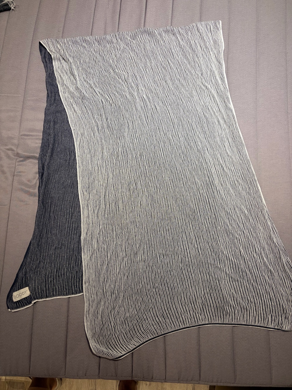 BOODY Striped Cotton Scarf - Blue & White
